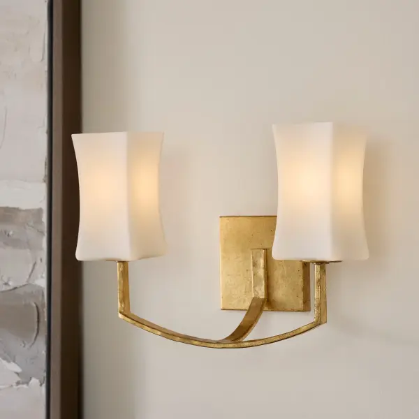 Ayala 2-Light Wall Sconce in Gold Leaf - Image 6