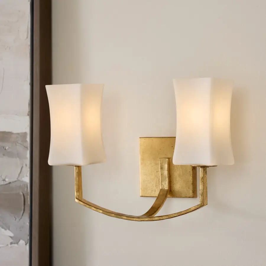 Ayala 2-Light Wall Sconce in Gold Leaf - Image 6