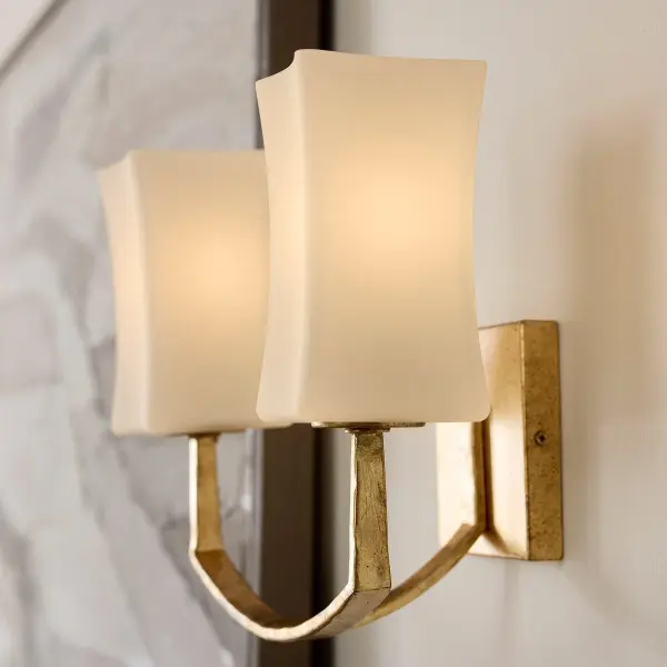 Ayala 2-Light Wall Sconce in Gold Leaf - Image 7
