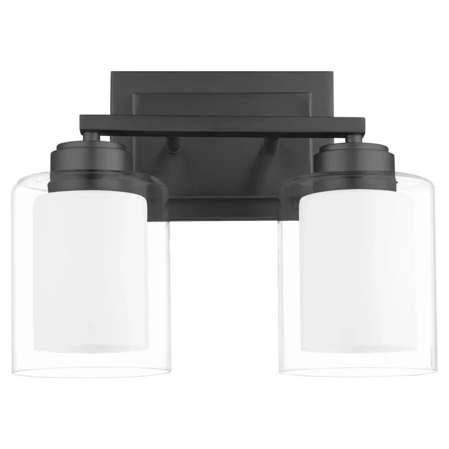 2-Light Clear Opal Vanity in Matte Black - Image 1