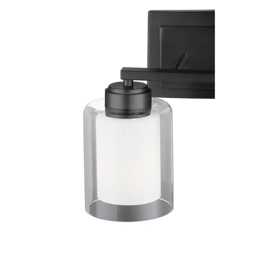 2-Light Clear Opal Vanity in Matte Black - Image 2