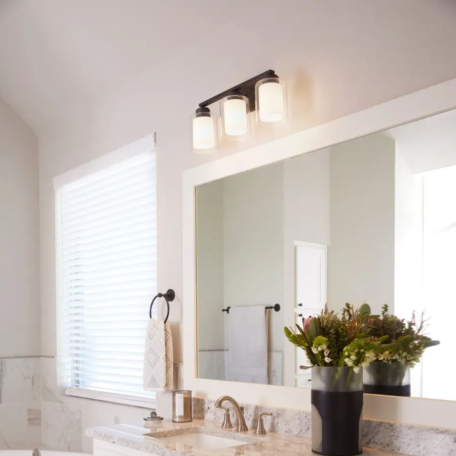 3-Light Clear Opal Vanity in Matte Black - Image 2