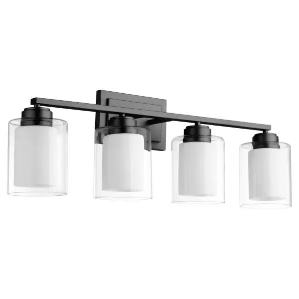 4-Light Clear Opal Vanity in Matte Black - Image 1