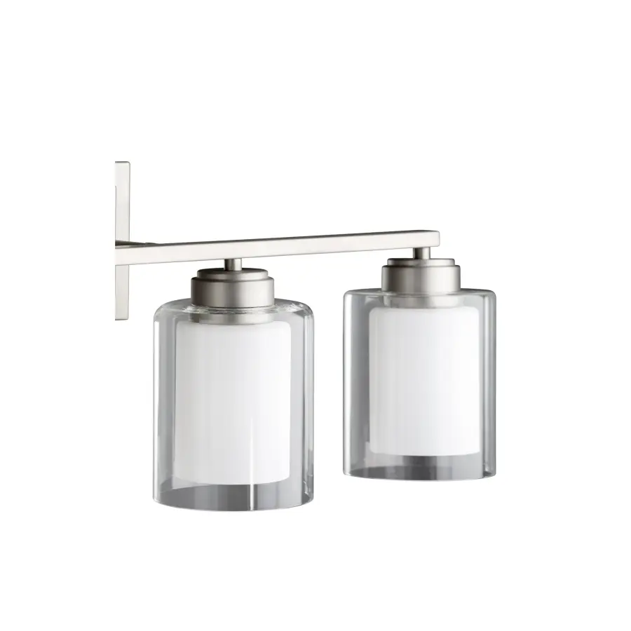 4-Light Clear Opal Vanity Light in Satin Nickel - Image 2