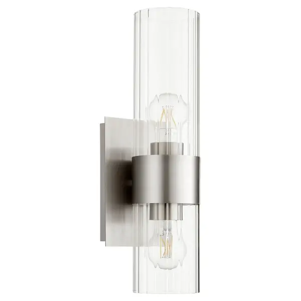 2-Light Soft Contemporary Wall Sconce in Satin Nickel - Image 1