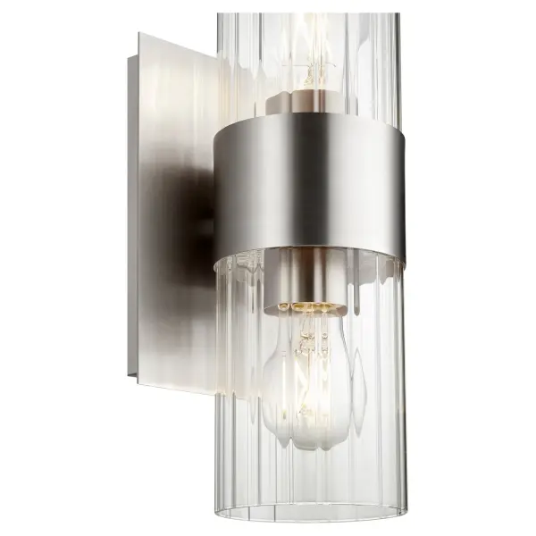 2-Light Soft Contemporary Wall Sconce in Satin Nickel - Image 2