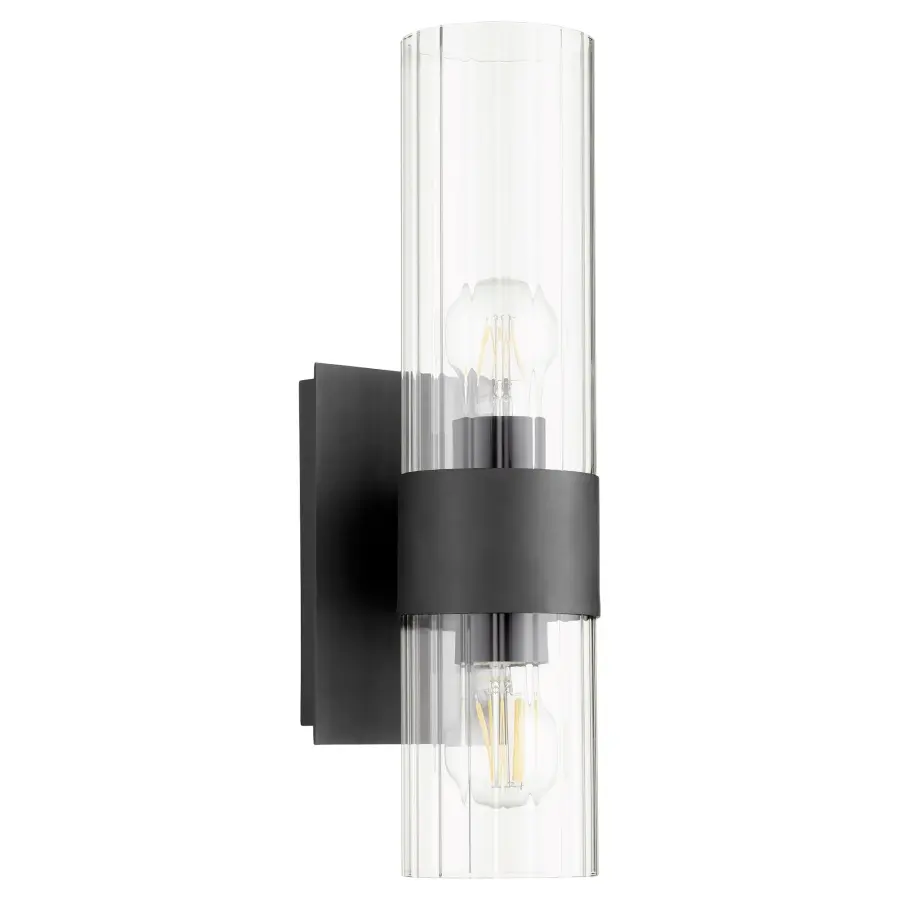 Noir Fluted Glass 2-Light Wall Sconce - Image 1