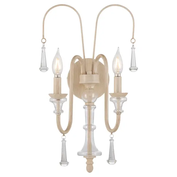 European-Inspired Elegance with Crystal Accents and Washed Oak Finish - Image 2