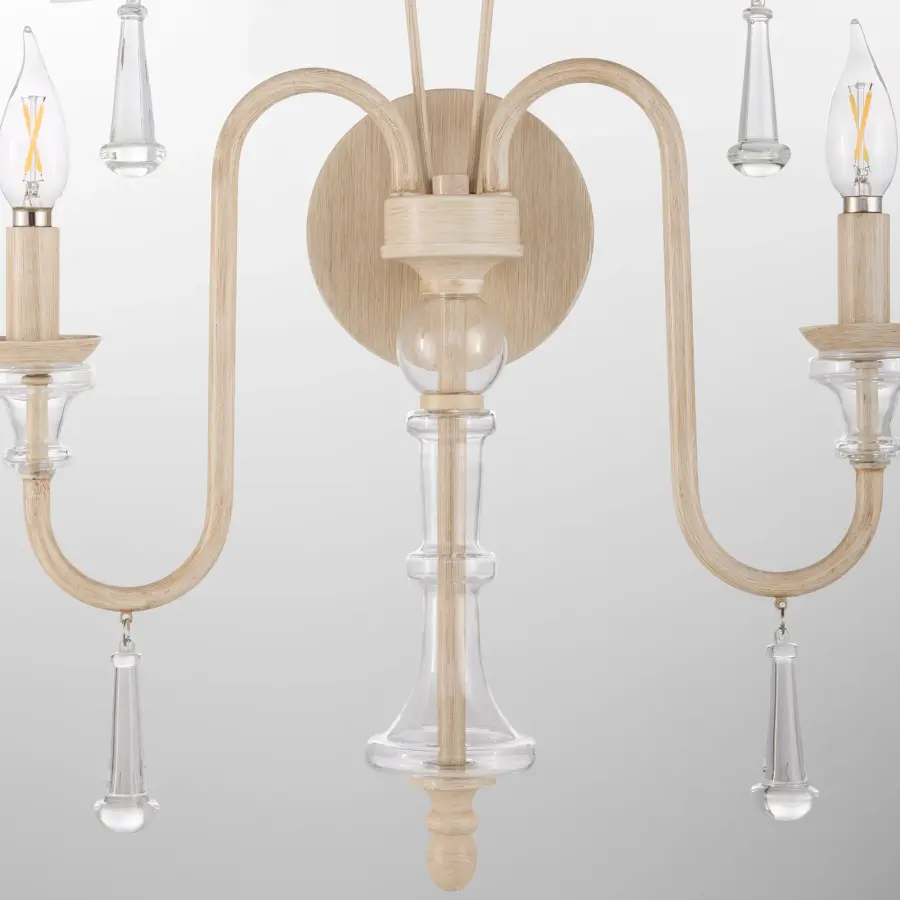 European-Inspired Elegance with Crystal Accents and Washed Oak Finish - Image 3