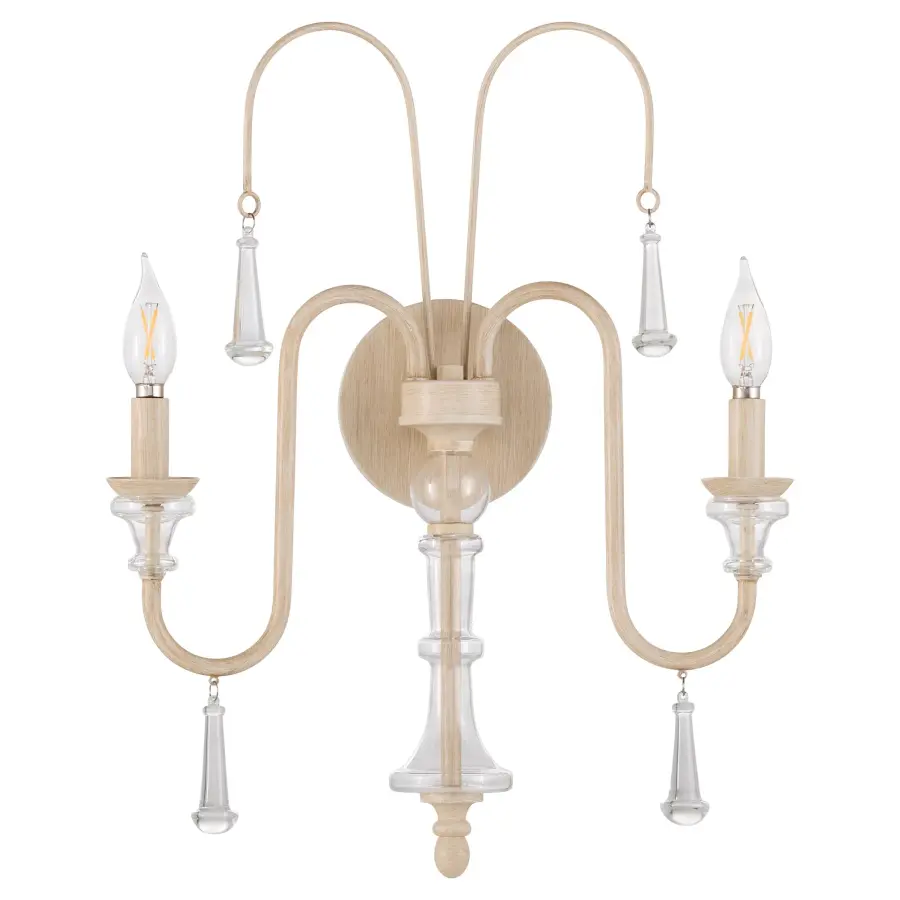 European-Inspired Elegance with Crystal Accents and Washed Oak Finish - Image 4