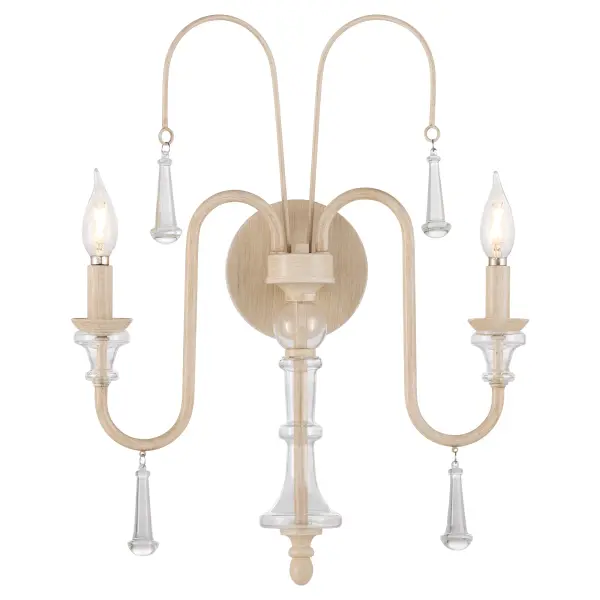 European-Inspired Elegance with Crystal Accents and Washed Oak Finish - Image 5