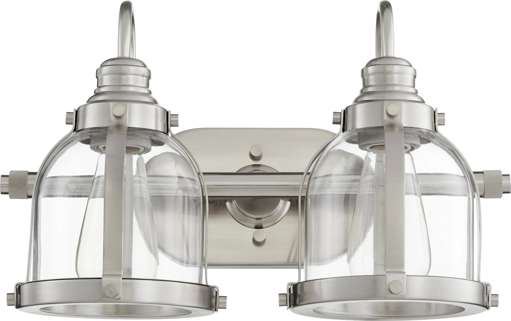 Denny 2-Light Transitional Vanity in Satin Nickel