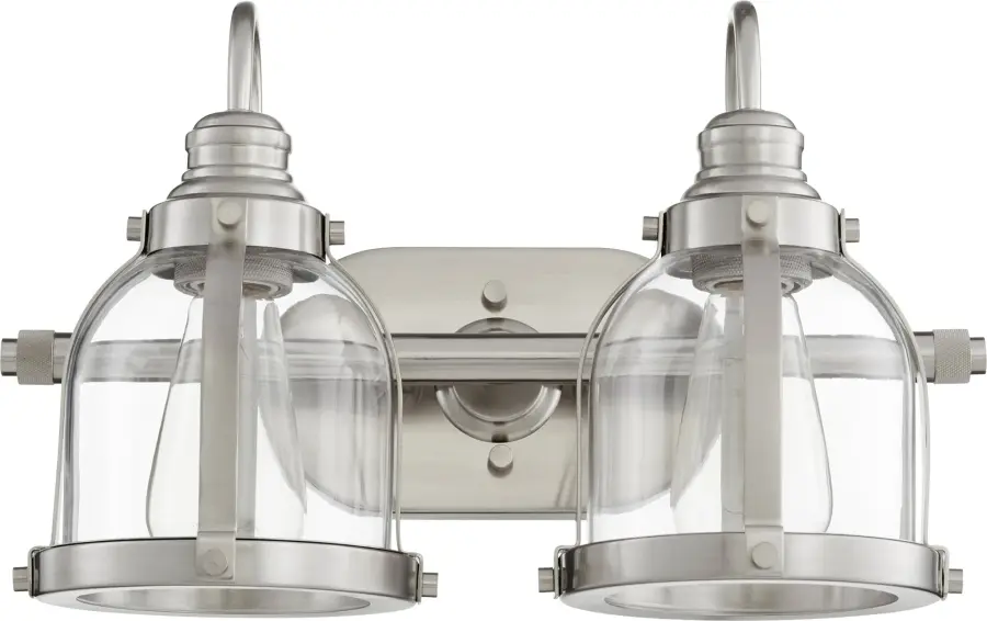 Denny 2-Light Transitional Vanity in Satin Nickel