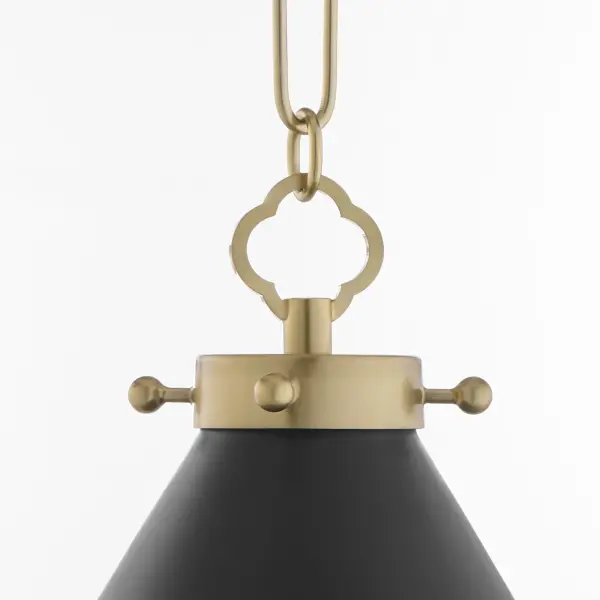 Bonnel 1-Light Wall Sconce in Matte Black with Aged Brass - Image 4