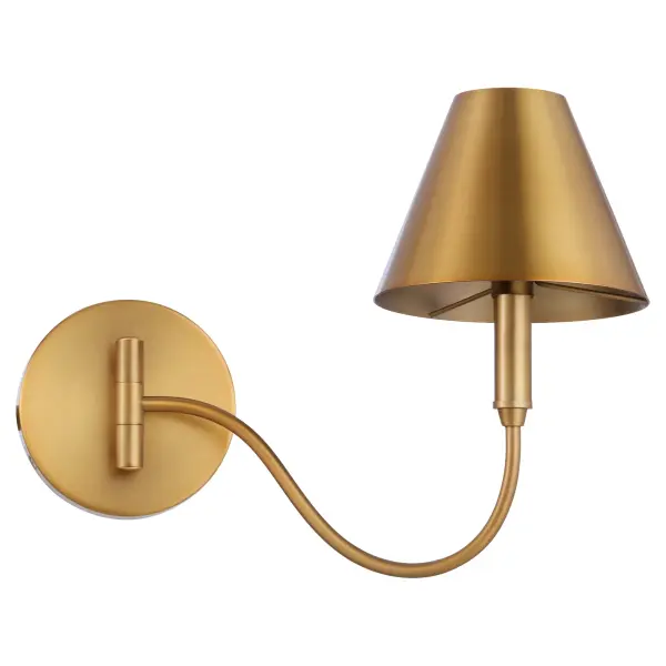 Waltz 1-Light Swing-Arm Wall Sconce in Brushed Brass - Image 3