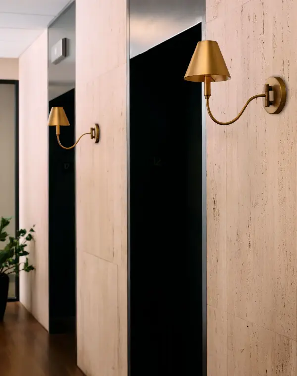 Waltz 1-Light Swing-Arm Wall Sconce in Brushed Brass - Image 8
