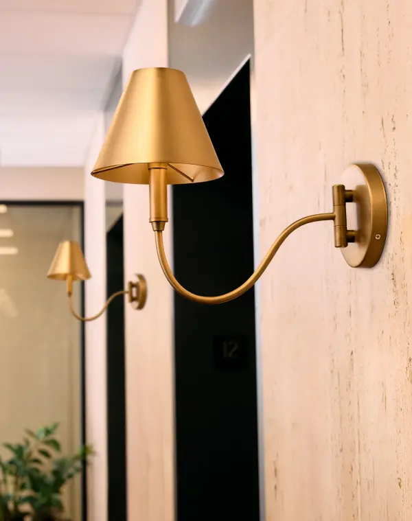 Waltz 1-Light Swing-Arm Wall Sconce in Brushed Brass - Image 9