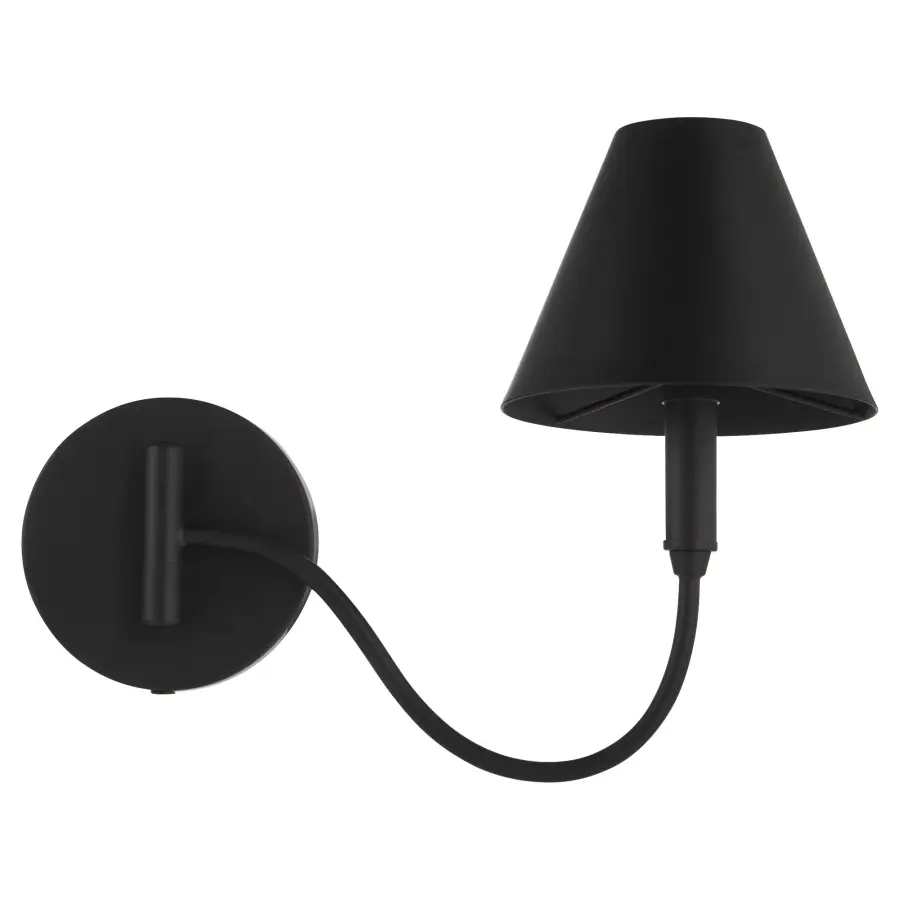 Waltz 1-Light Swing-Arm Wall Sconce in Matte Black - Image 6