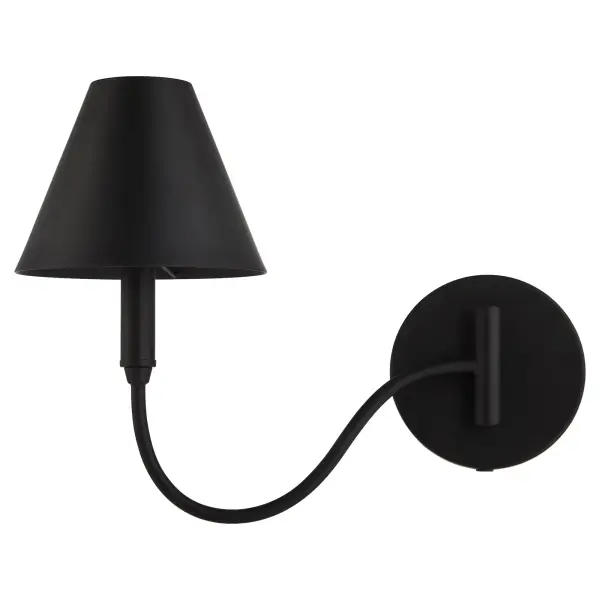 Waltz 1-Light Swing-Arm Wall Sconce in Matte Black - Image 7