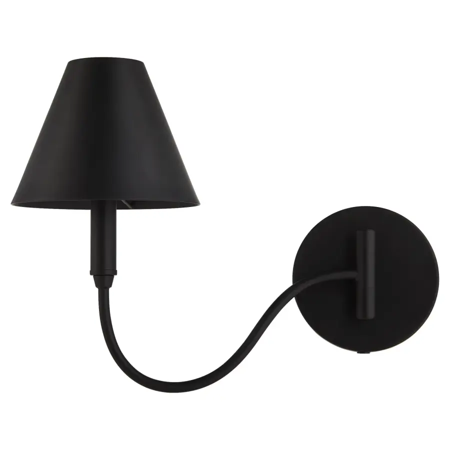 Waltz 1-Light Swing-Arm Wall Sconce in Matte Black - Image 7