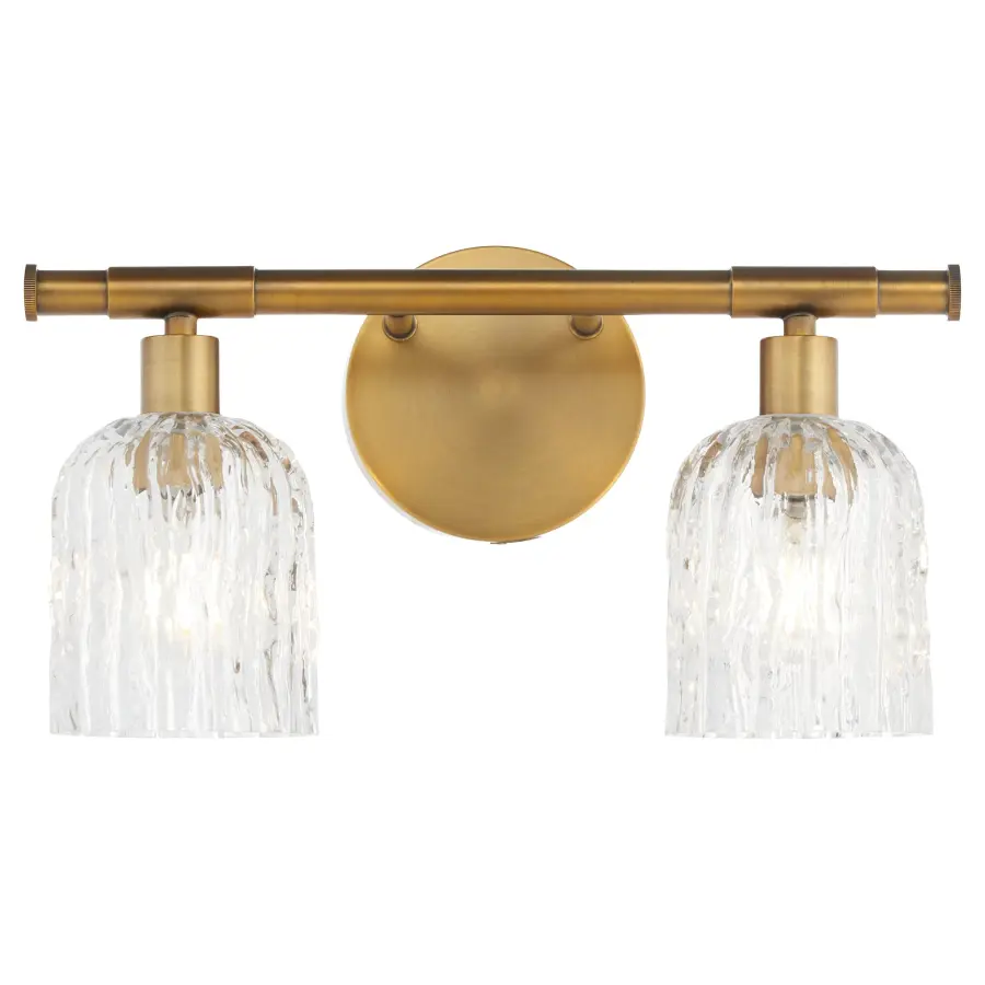 Meriam 2-Light Wall Sconce in Brushed Brass - Image 2