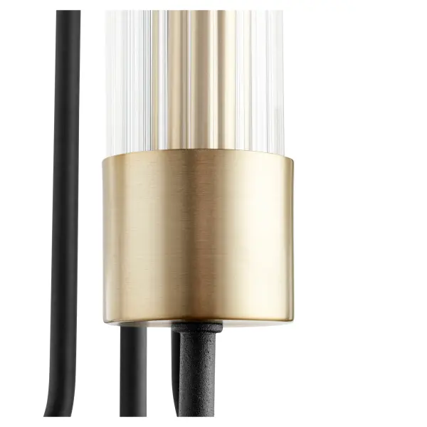 Helix 3-Light Transitional Wall Sconce in Black and Aged Brass - Image 5