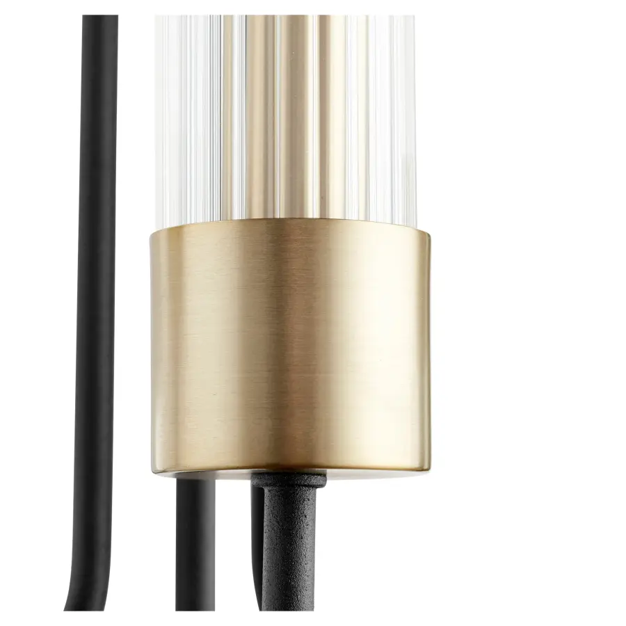 Helix 3-Light Transitional Wall Sconce in Black and Aged Brass - Image 5