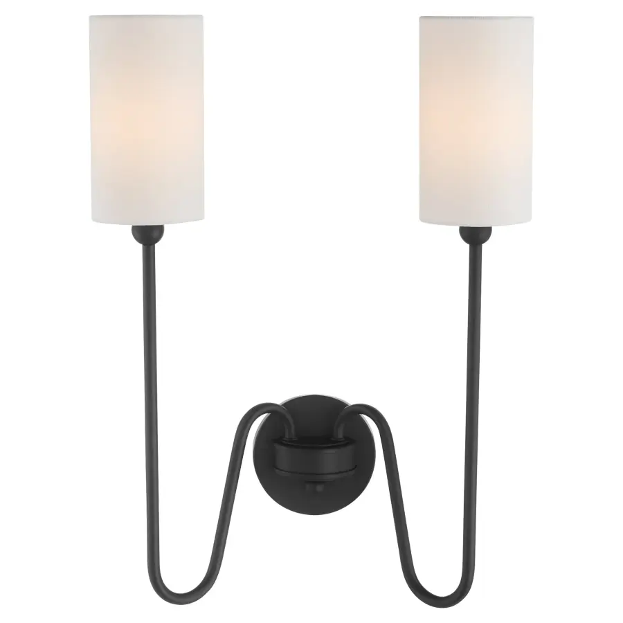 Charlotte 2-Light Wall Sconce in Matte Black - Image 2