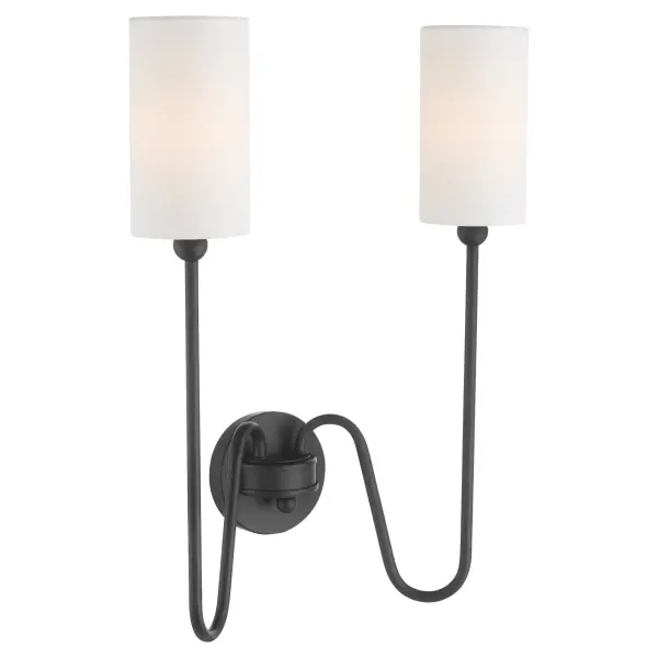 Charlotte 2-Light Wall Sconce in Matte Black - Image 3
