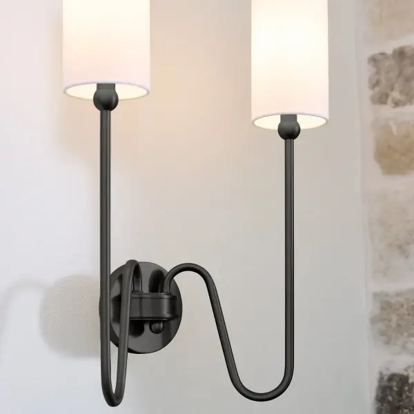 Charlotte 2-Light Wall Sconce in Matte Black - Image 5