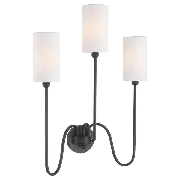 Charlotte 3-Light Wall Mount in Matte Black - Image 2