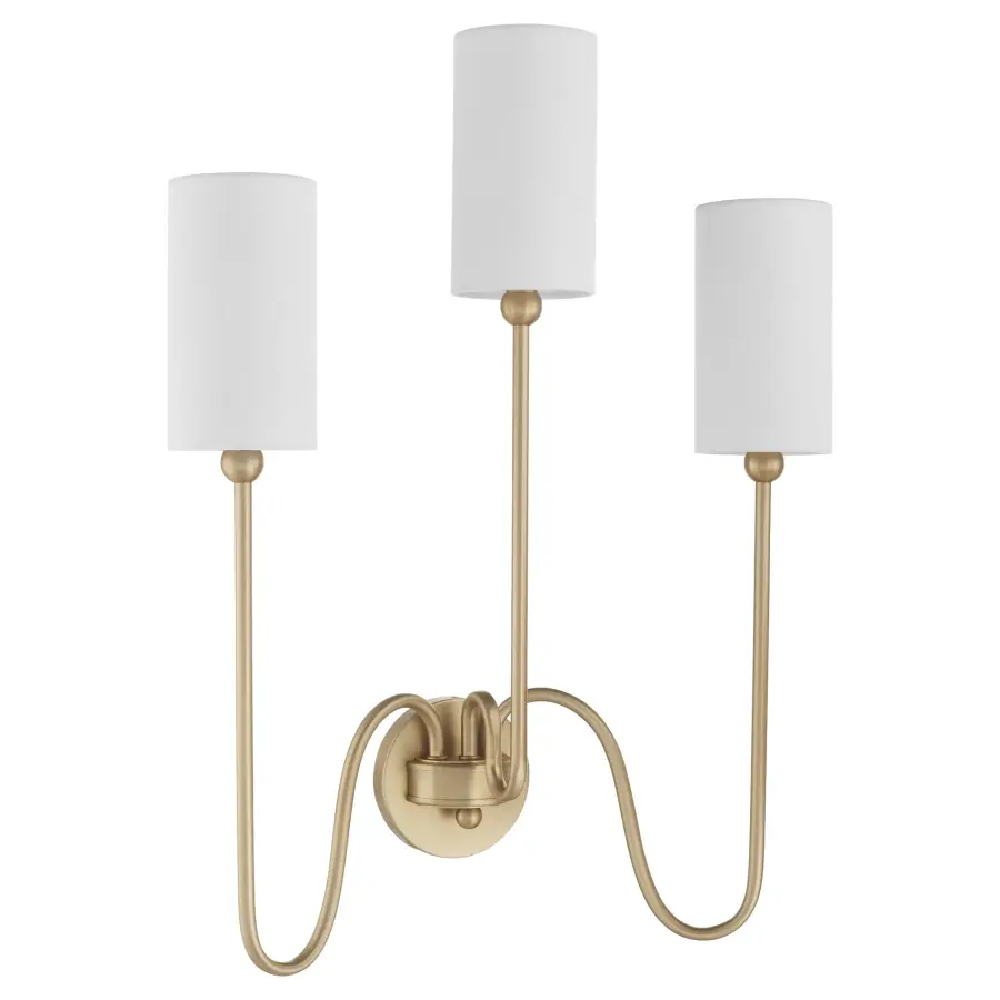 Charlotte 3-Light Wall Sconce in Aged Brass - Image 1