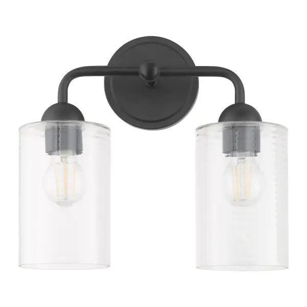 Charlotte 2-Light Vanity in Matte Black - Image 1