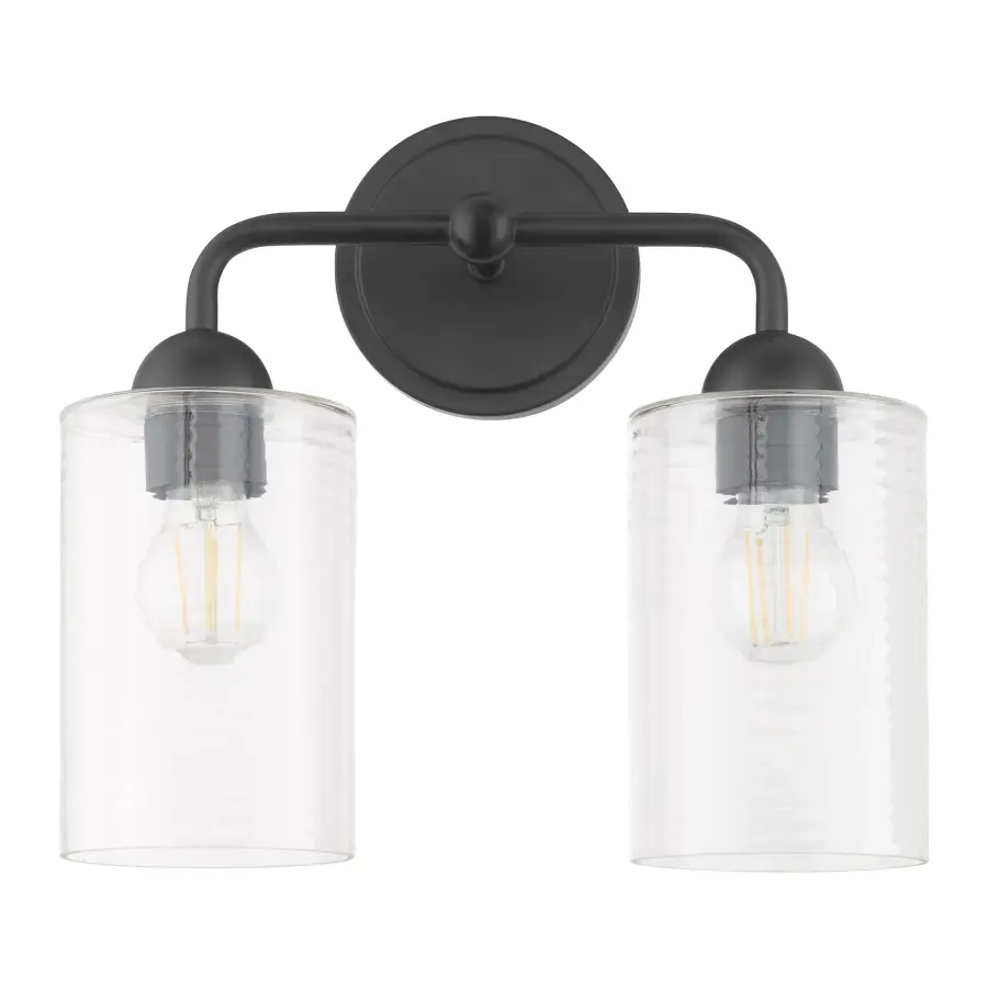 Charlotte 2-Light Vanity in Matte Black - Image 1