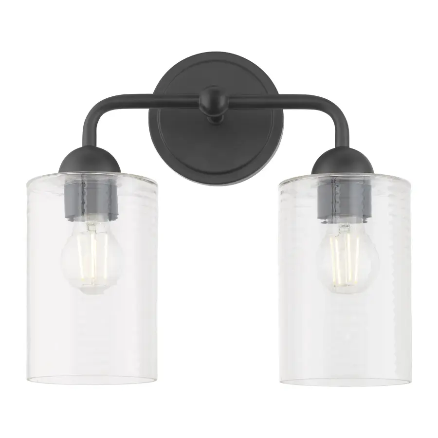 Charlotte 2-Light Vanity in Matte Black - Image 2
