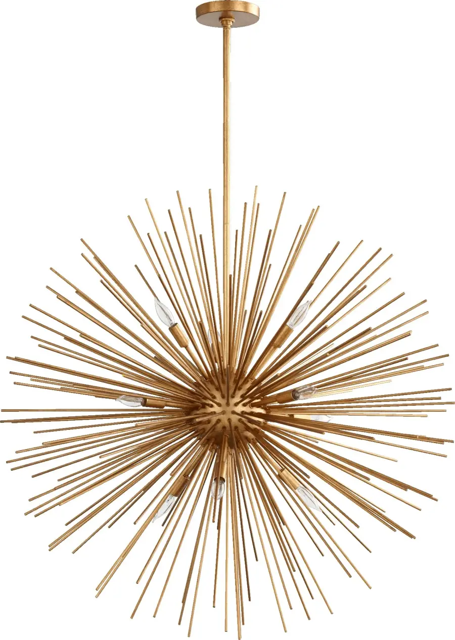 Electra 10-Light Contemporary Pendant in Gold Leaf - Image 1