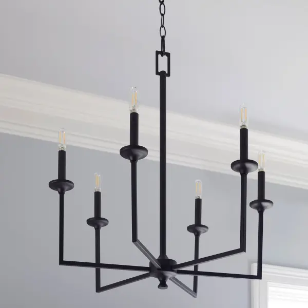 Eldorado 6-Light Chandelier in Matte Black - Image 4
