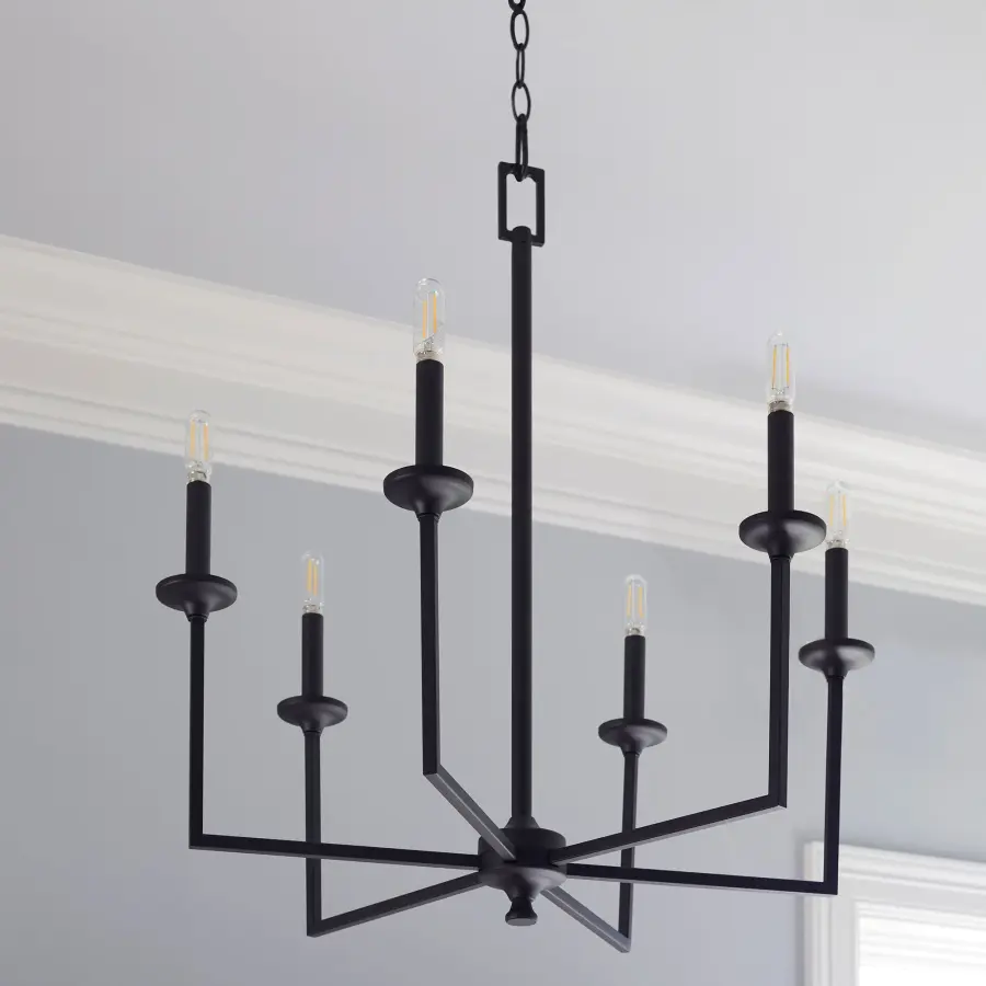 Eldorado 6-Light Chandelier in Matte Black - Image 4