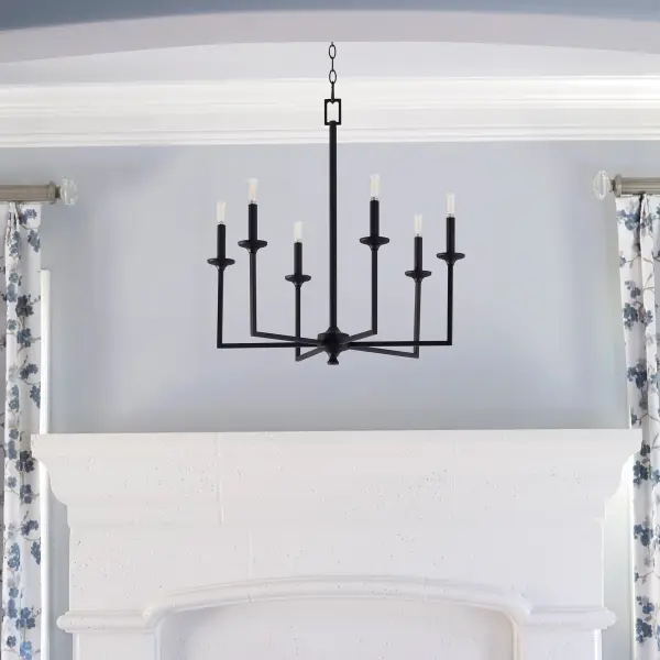Eldorado 6-Light Chandelier in Matte Black - Image 8