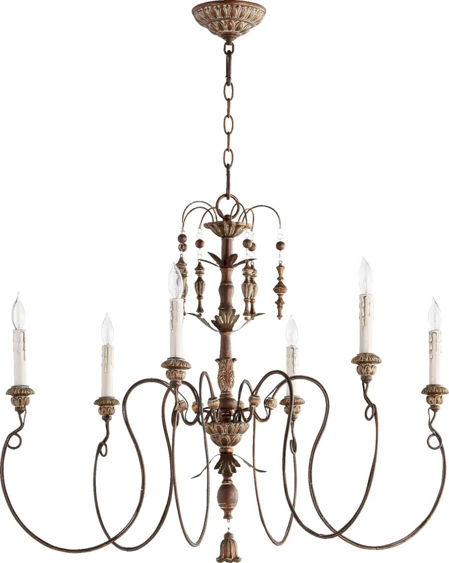Salento 6-Light Vintage Copper Traditional Chandelier - Image 1