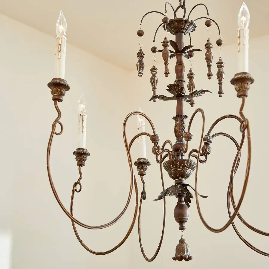 Salento 6-Light Vintage Copper Traditional Chandelier - Image 3
