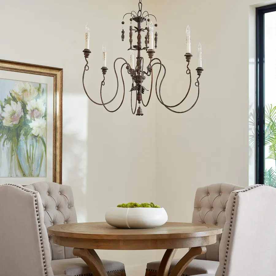 Salento 6-Light Vintage Copper Traditional Chandelier - Image 4