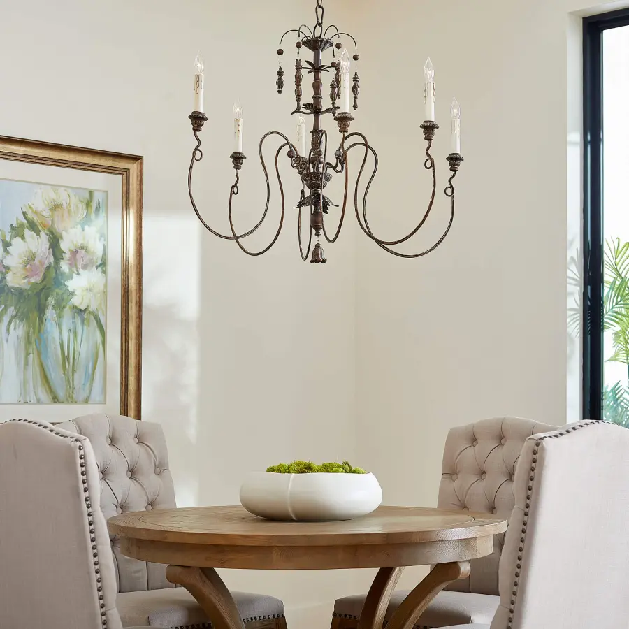Salento 6-Light Vintage Copper Traditional Chandelier - Image 5