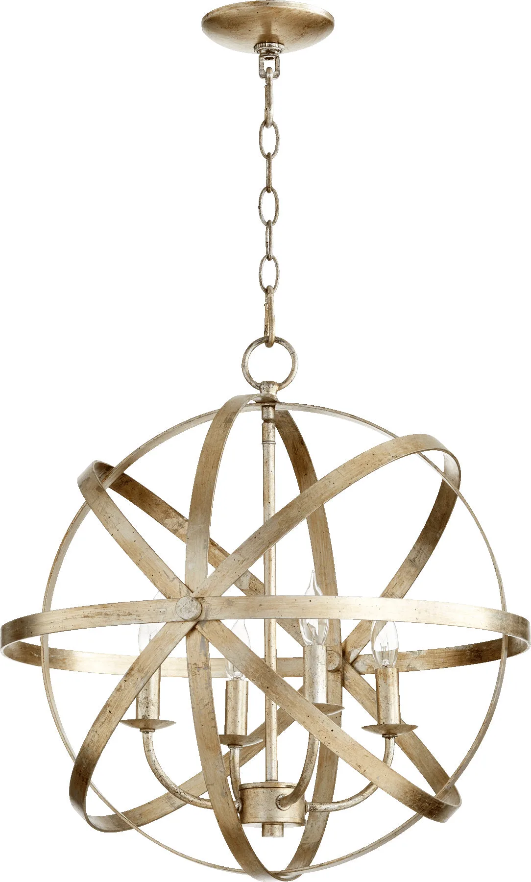 Celeste 4-Light Chandelier in Aged Silver Leaf