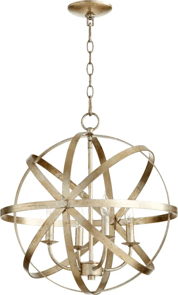 Celeste 4-Light Chandelier in Aged Silver Leaf