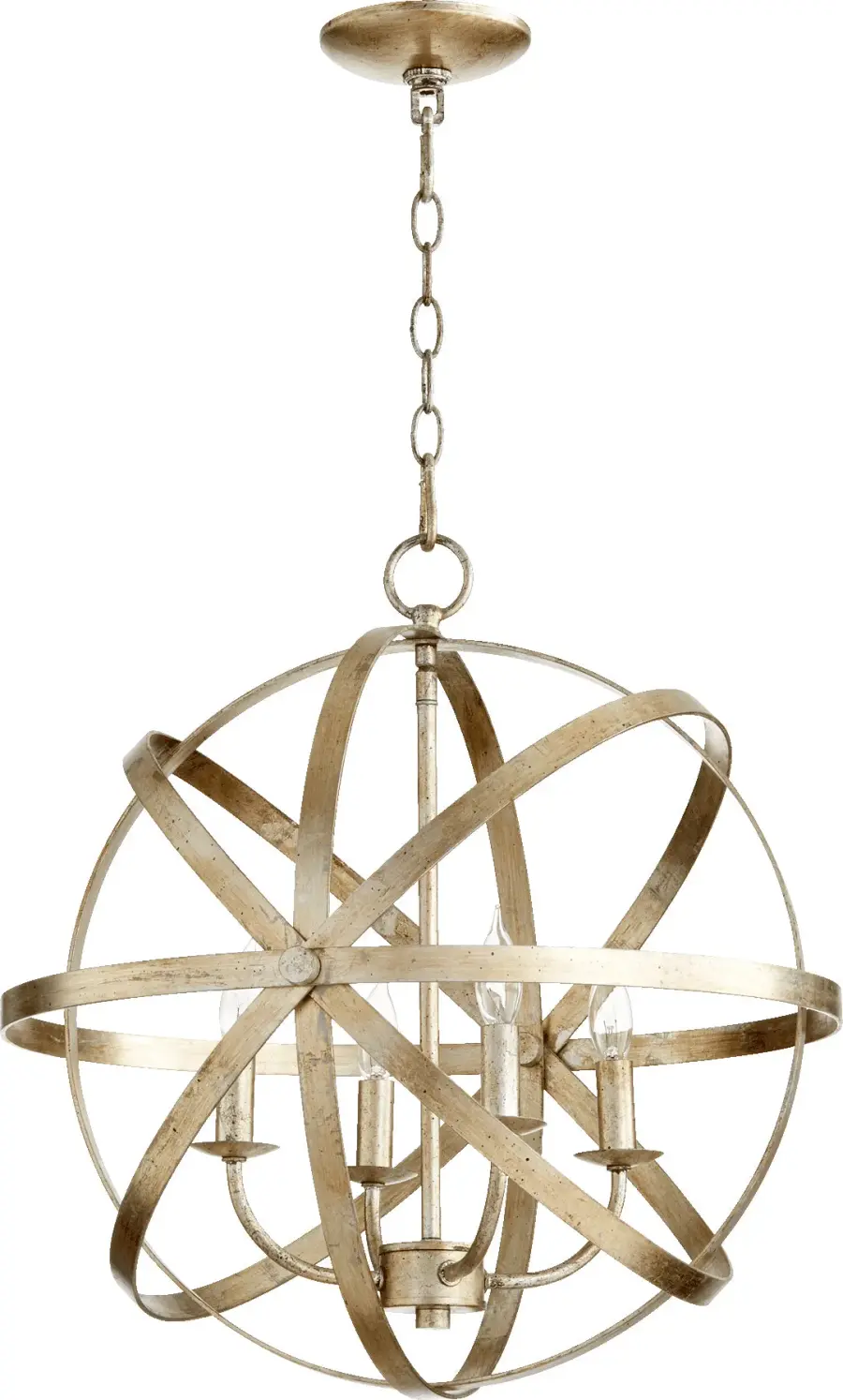 Celeste 4-Light Chandelier in Aged Silver Leaf