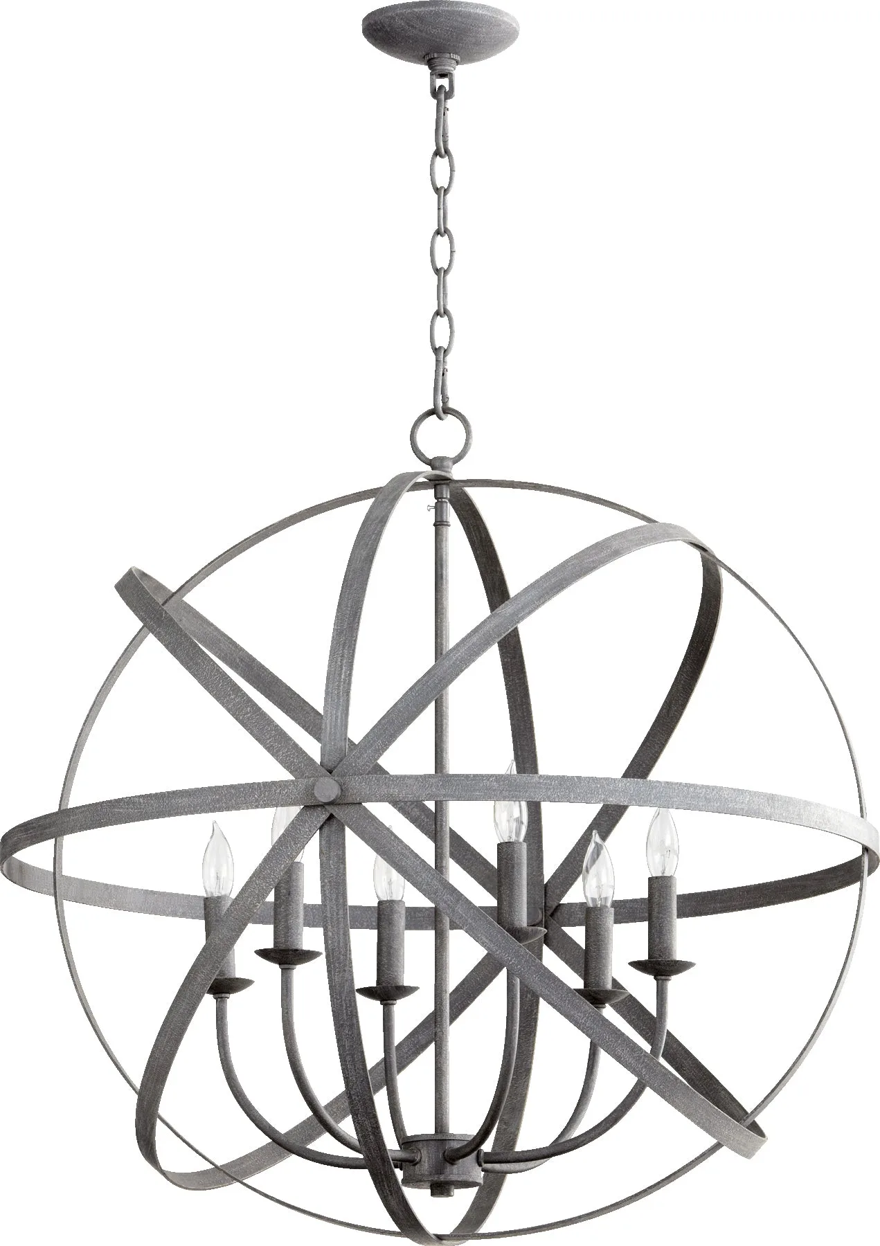 Celeste 6-Light Transitional Chandelier in Zinc