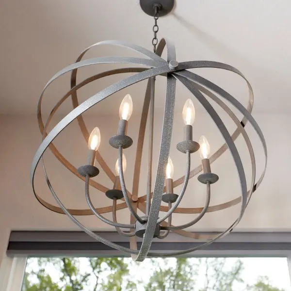Celeste 6-Light Transitional Chandelier in Zinc - Image 3