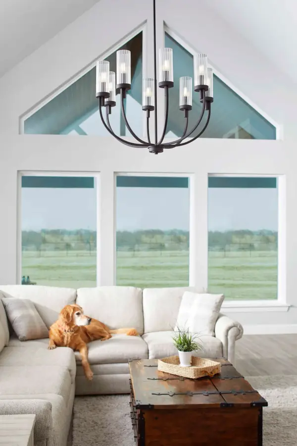 Modern Minimalist Chandelier with Bold Black Finish - Image 4