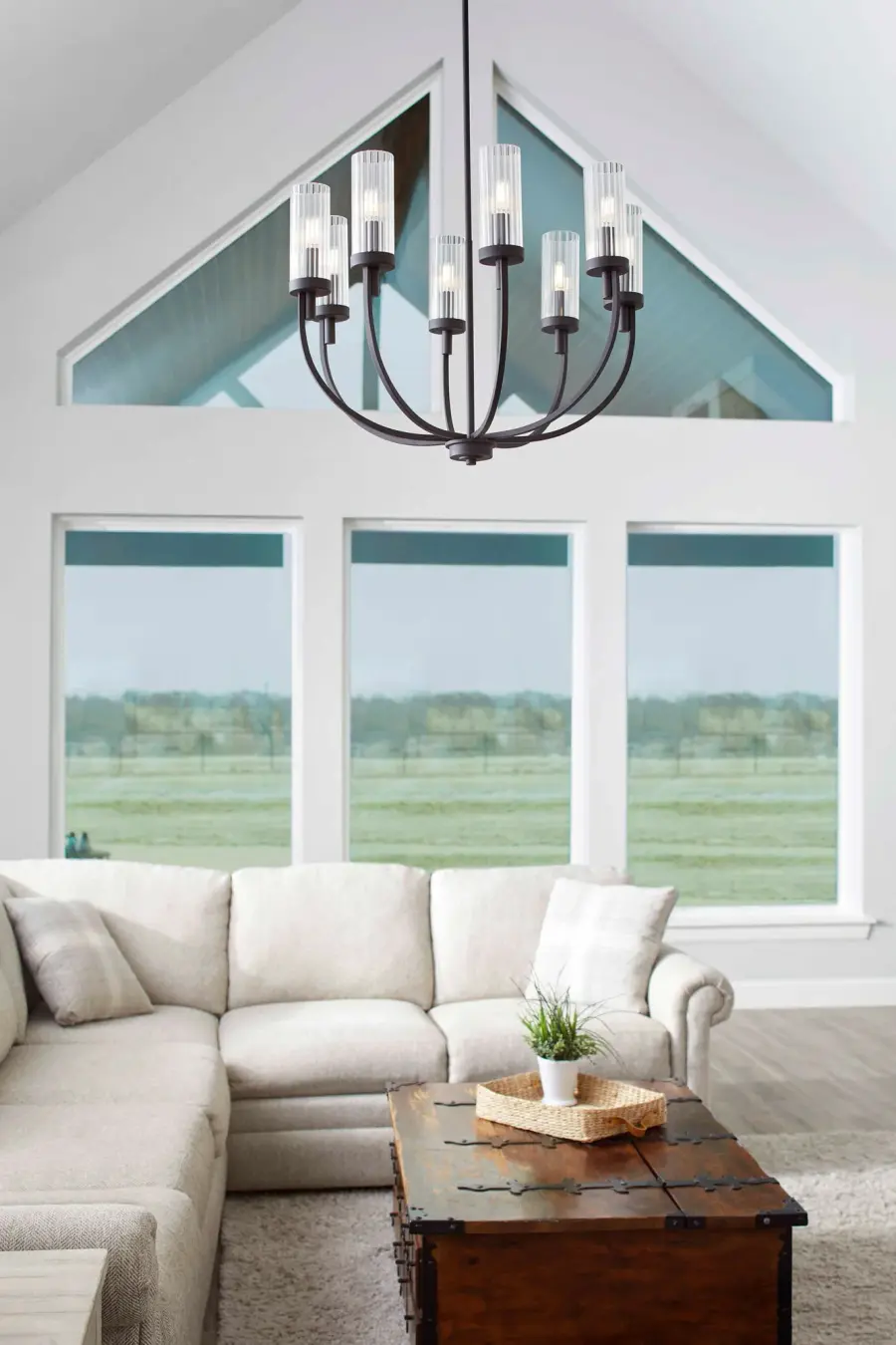 Modern Minimalist Chandelier with Bold Black Finish - Image 5